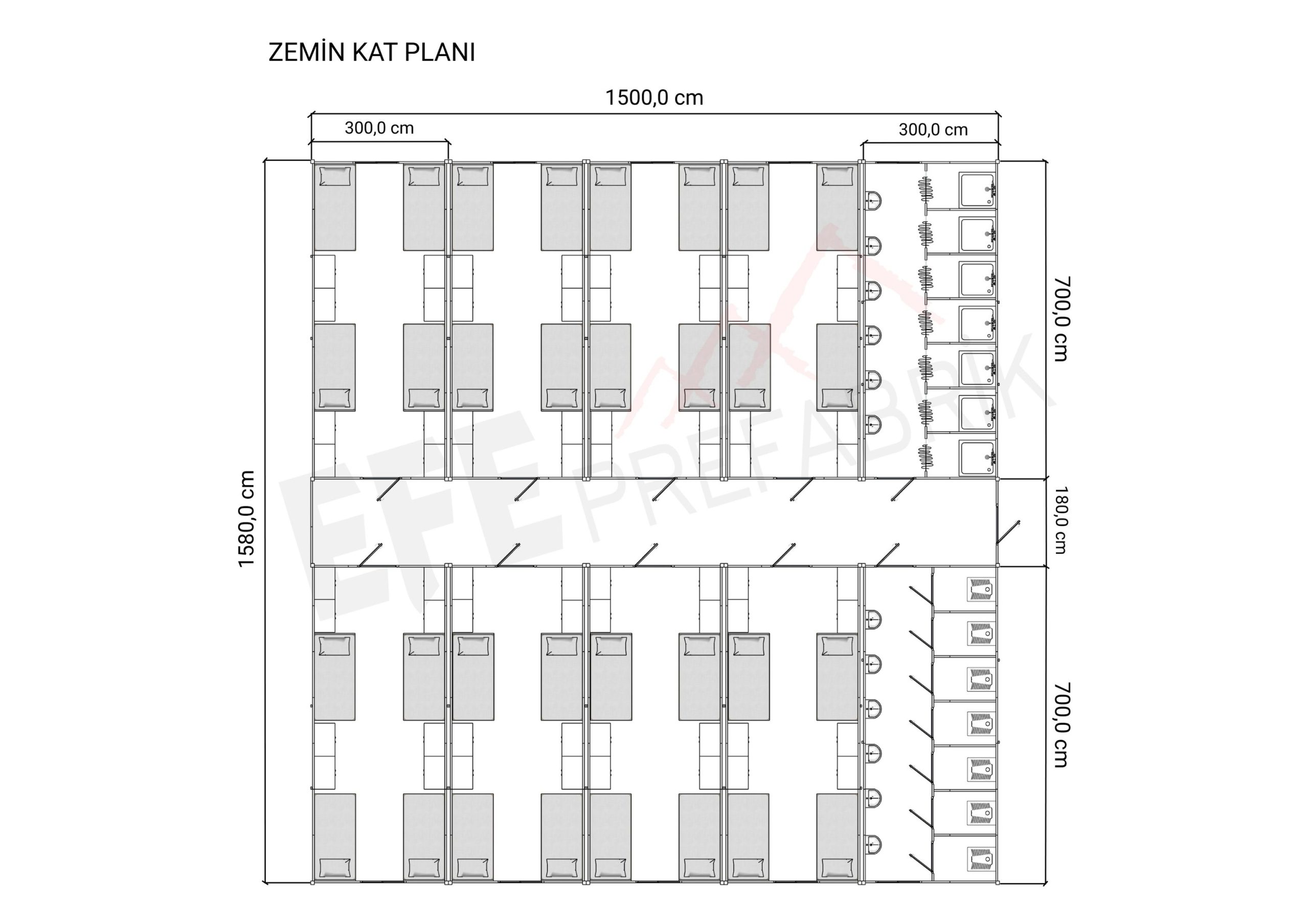 10'LU GRUP 32-64 KİŞİLİK TEK KATLI YATAKHANE