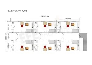 12'Lİ GRUP 12 KİŞİLİK 2 KATLI STAFF YATAKHANE