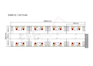 16'LI GRUP 32 KİŞİLİK 2 KATLI STAFF YATAKHANE