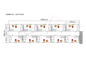 20'Lİ GRUP 20 KİŞİLİK 2 KATLI STAFF YATAKHANE