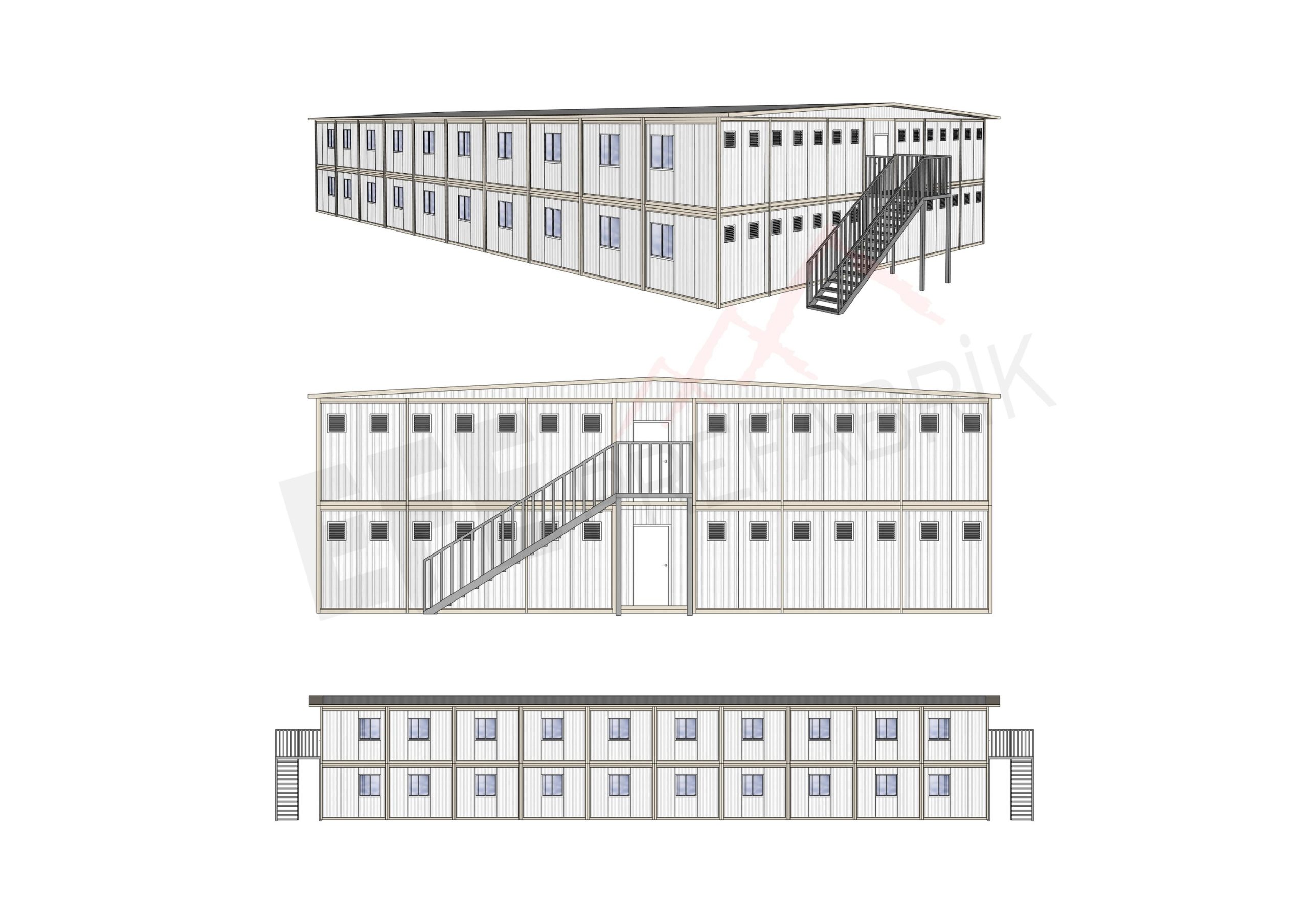 40'LI GRUP 128-256 KİŞİLİK 2 KATLI YATAKHANE - Görsel 3